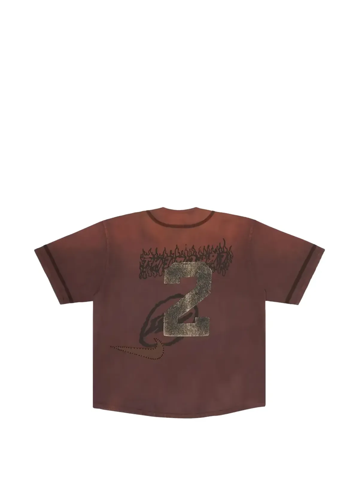 Travis Scott 東京ジャック レトロ ベースボールジャージ（ブラウン） - 画像2