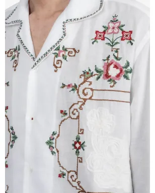 Baziszt Sena floral-embroidered pocket shirt - サムネイル5