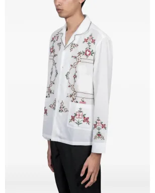 Baziszt Sena floral-embroidered pocket shirt - サムネイル2