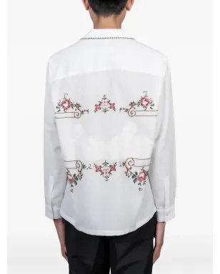 Baziszt Sena floral-embroidered pocket shirt - サムネイル3