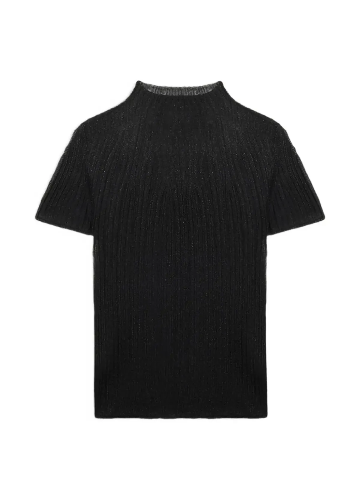 Momoni Mirada ribbed T-shirt - Black - 画像1