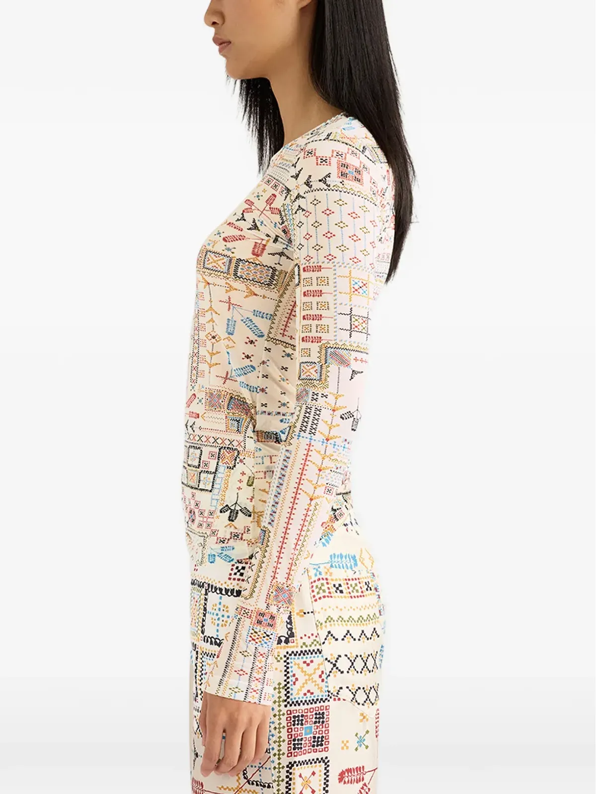 Momoni Waina long-sleeves T-shirt - Neutrals - 画像5