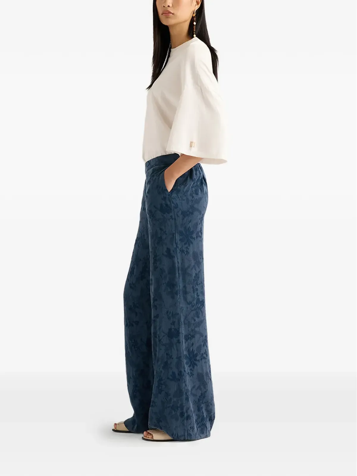 Momoni Marajo floral trousers - Blue - 画像4