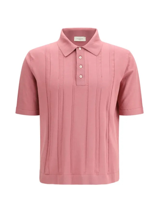 Piacenza Cashmere Piacenza Cashmere ボタンディテール コットンポロシャツ - ピンクの商品画像