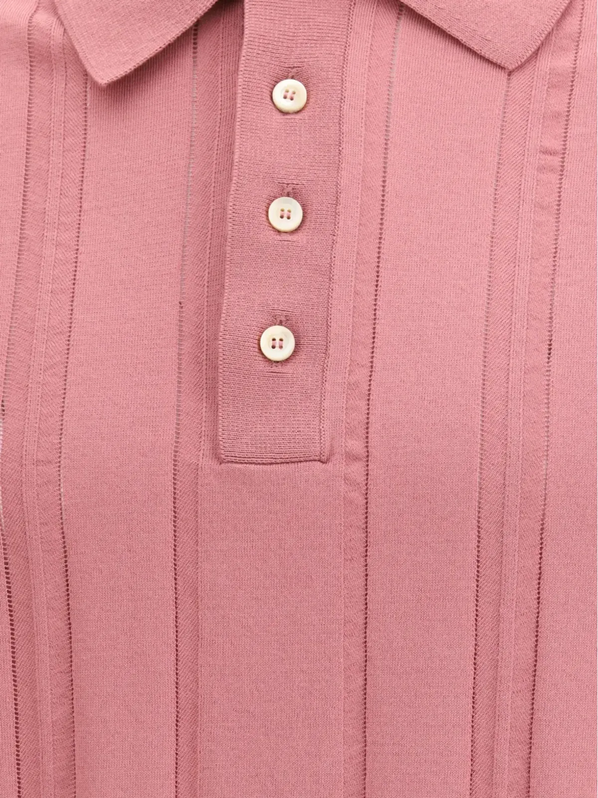 Piacenza Cashmere ボタンディテール コットンポロシャツ - ピンク - 画像3