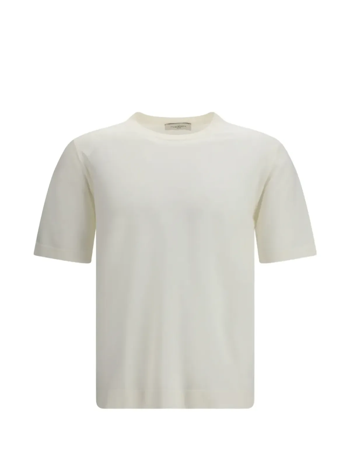 Piacenza Cashmere リブ編みクルーネックTシャツ - ホワイト - 画像1