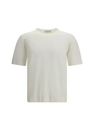 Piacenza Cashmere リブ編みクルーネックTシャツ - ホワイト - サムネイル1