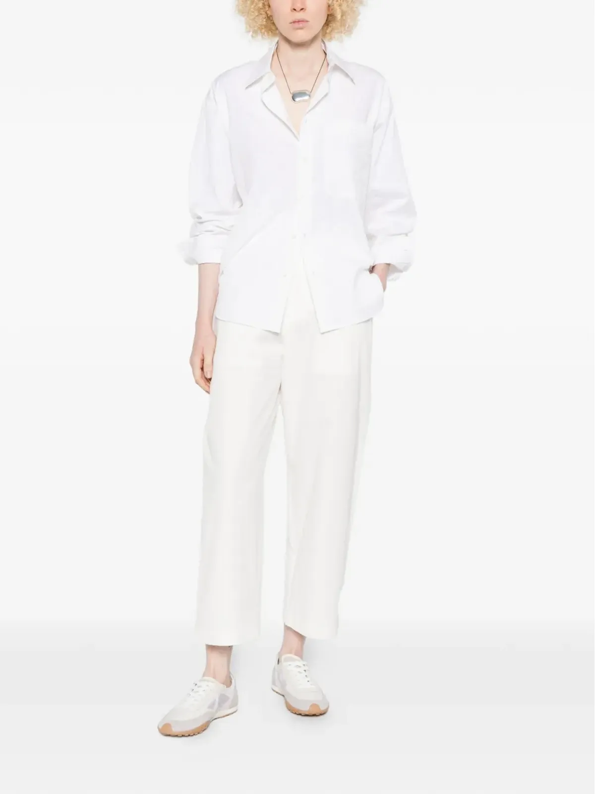 nicholson & nicholson ボタン留めパンツ - White - 画像2