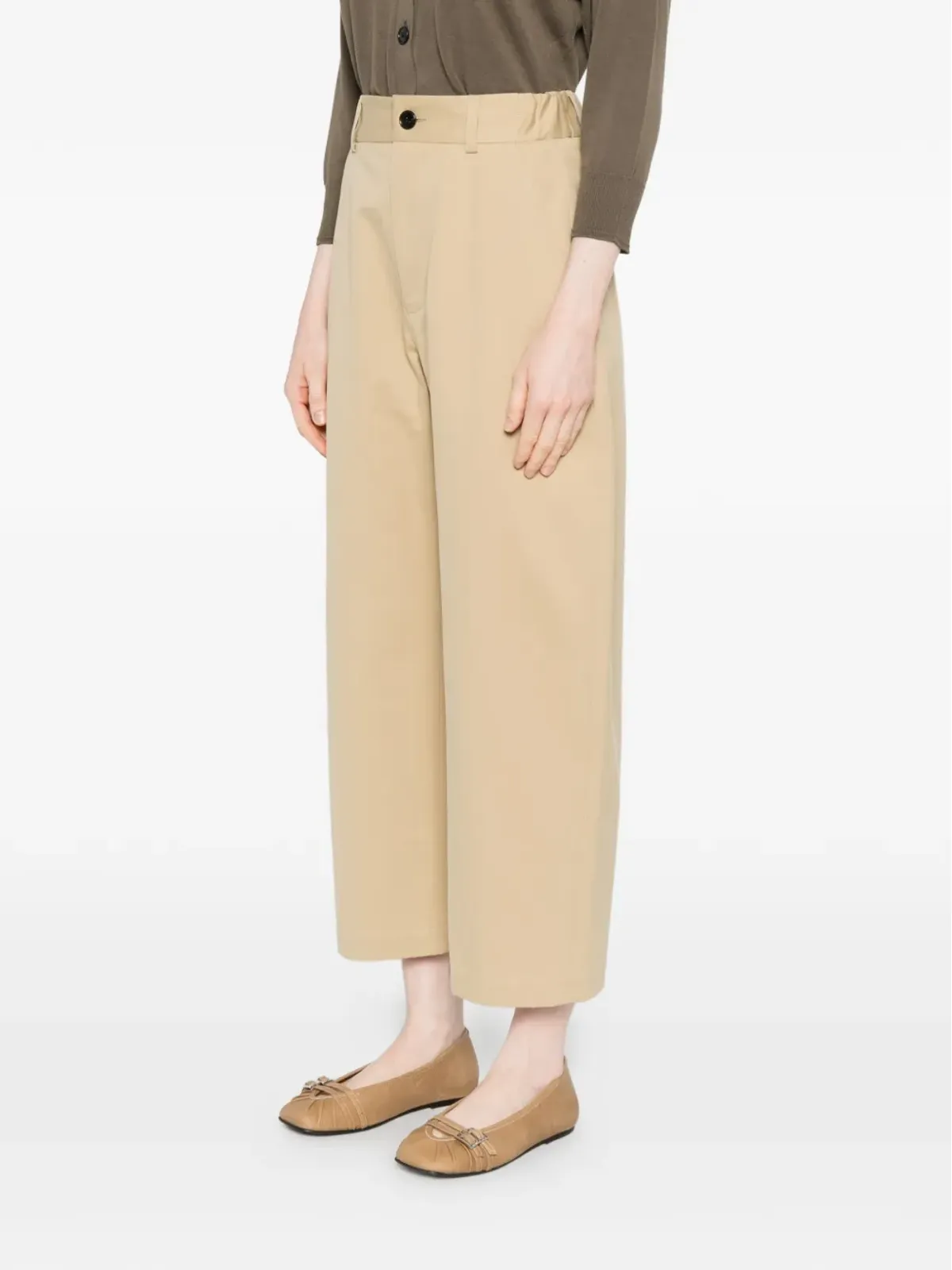 nicholson & nicholson ウエストゴム付きクロップドパンツ - 画像3