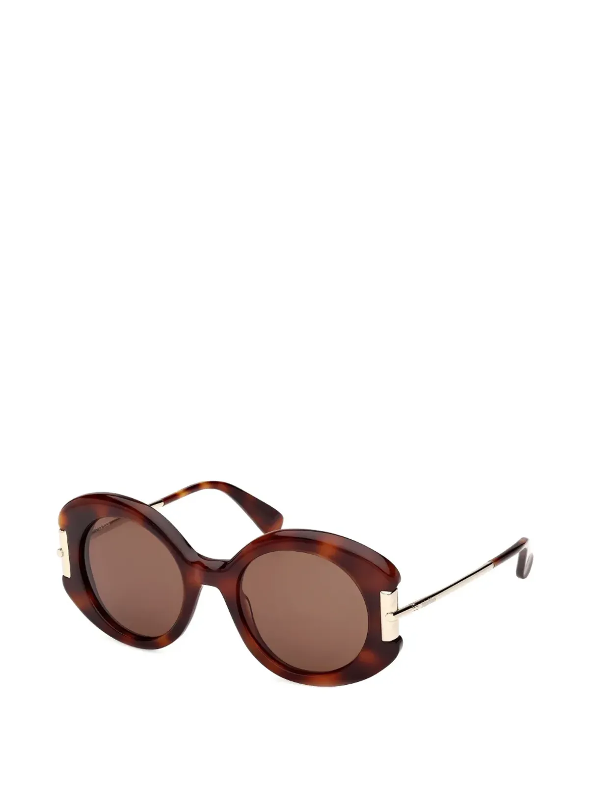 Max Mara Eyewear 丸型フレームサングラス（ブラウン） - 画像2