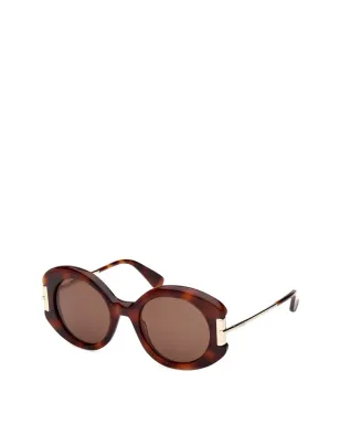 Max Mara Eyewear 丸型フレームサングラス（ブラウン） - サムネイル2