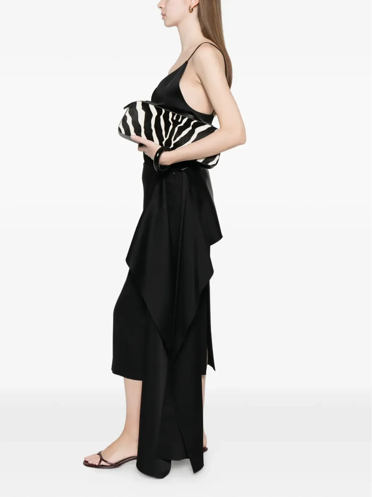 Carven アシンメトリードレープ ミディスカート - 画像2