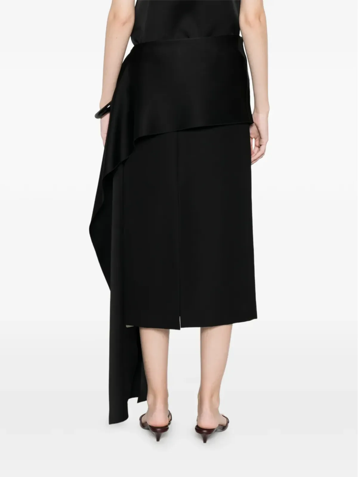 Carven アシンメトリードレープ ミディスカート - 画像4