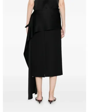 Carven アシンメトリードレープ ミディスカート - サムネイル4