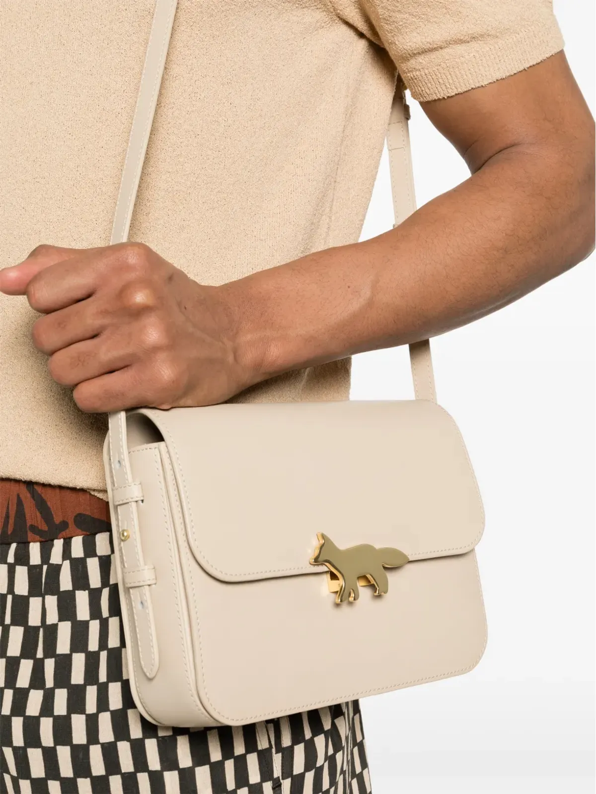 Maison Kitsuné Edie レザー ショルダーバッグ（ラージ） - 画像2