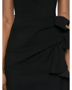 CHIARA BONI La Petite Robe シルヴィリア ラッフルミディドレス - ブラック - サムネイル5