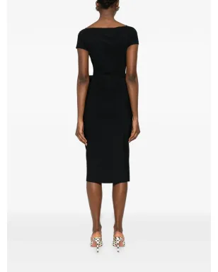 CHIARA BONI La Petite Robe シルヴィリア ラッフルミディドレス - ブラック - サムネイル4