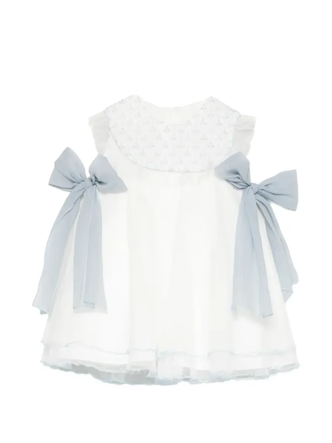 AMAYA AMAYA リボンディテール刺繍ベビードレス - ホワイトの商品画像