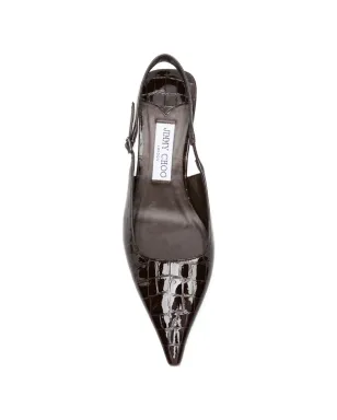 Jimmy Choo Amel crocodile-effect slingback pumps - サムネイル4