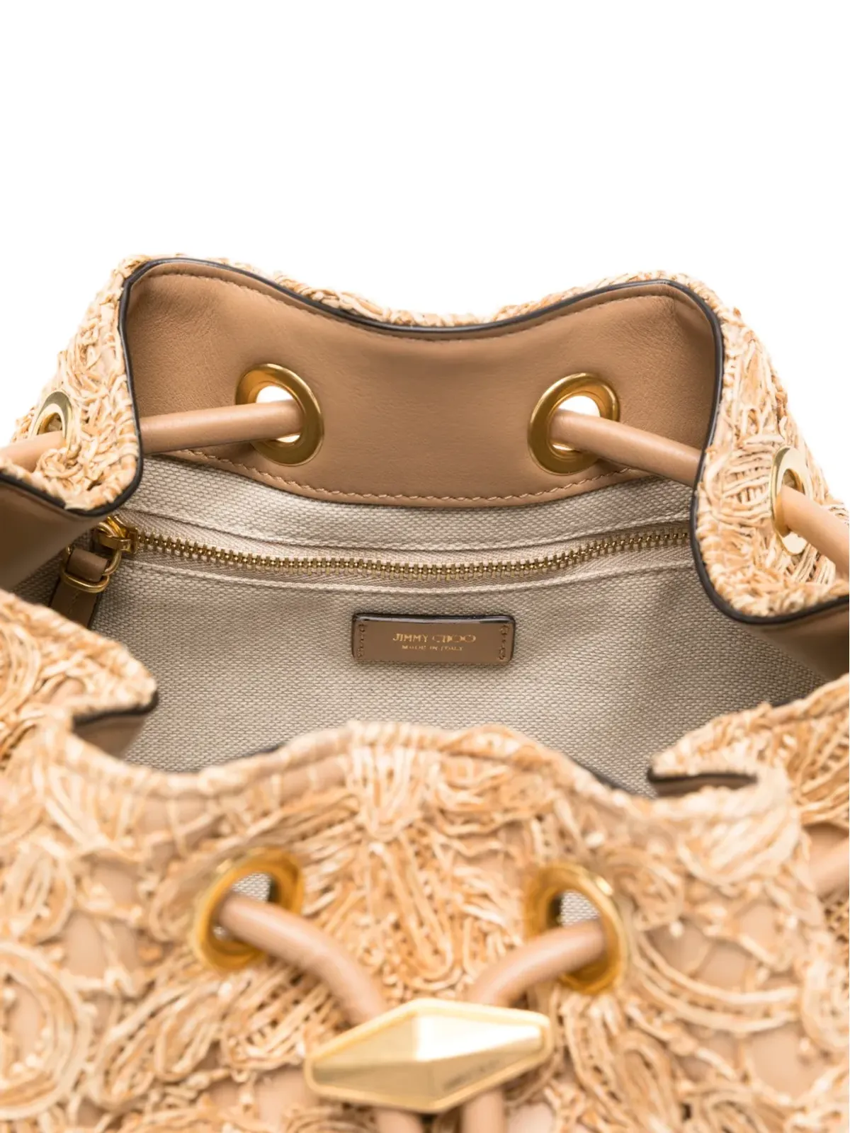Jimmy Choo チンフラワーラフィア トートバッグ - 画像5