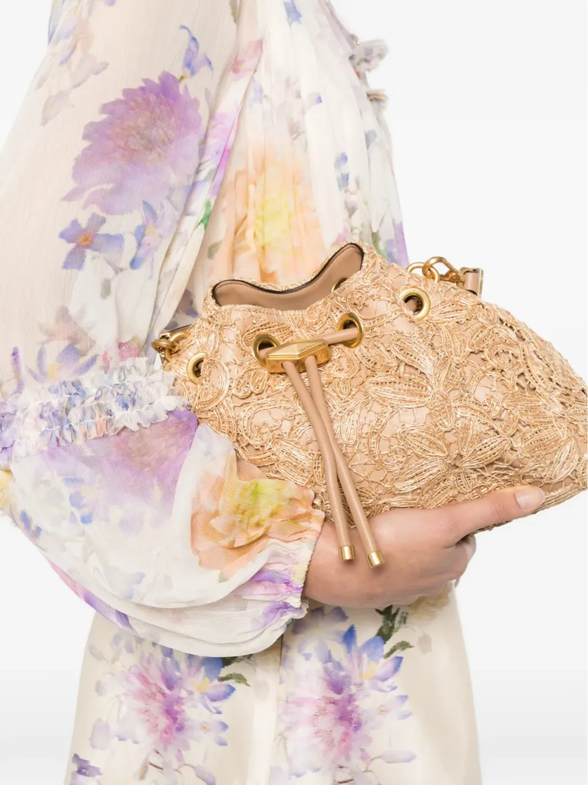 Jimmy Choo チンフラワーラフィア トートバッグ - 画像2
