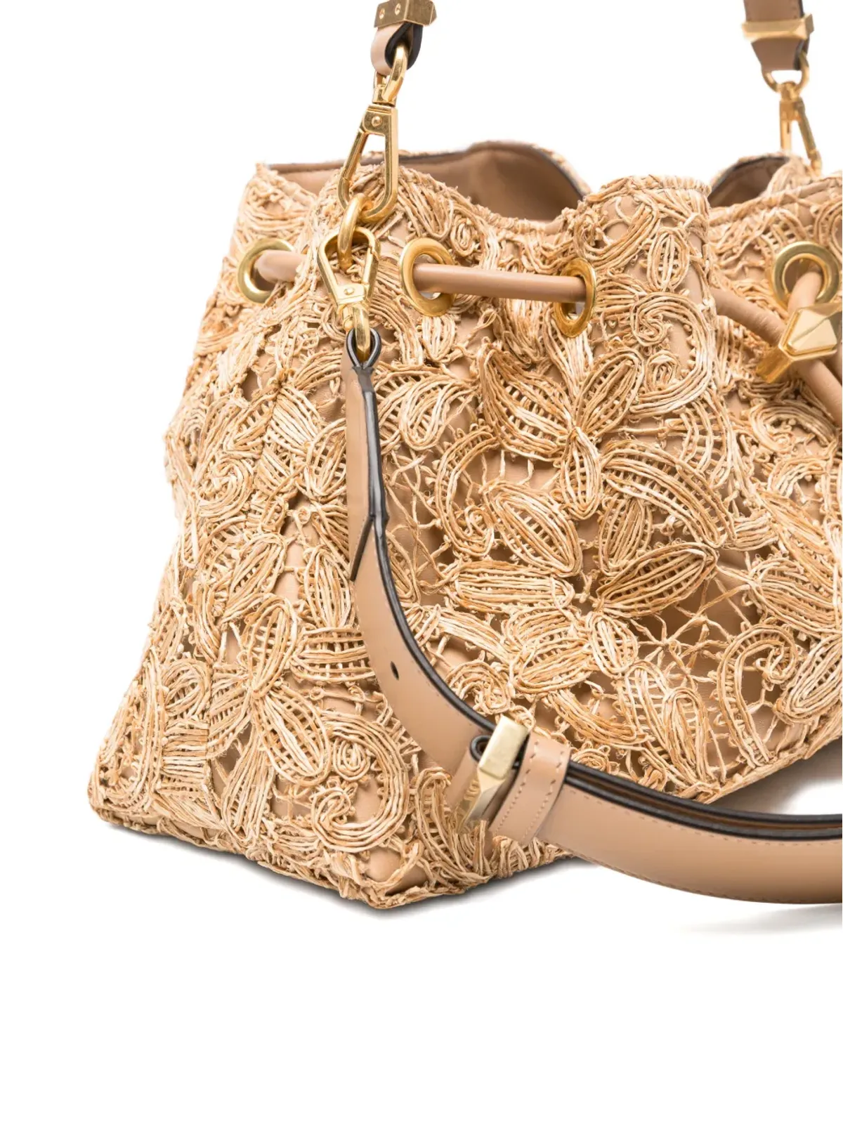 Jimmy Choo チンフラワーラフィア トートバッグ - 画像4