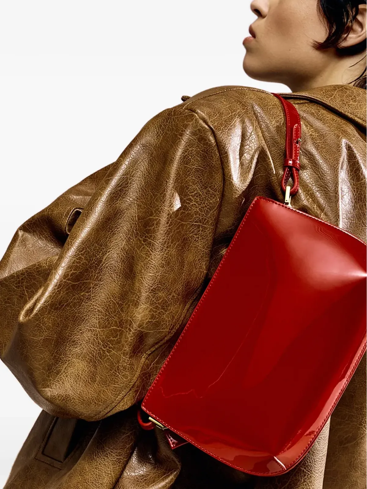 POTAMY patent-leather shoulder bag - 画像2