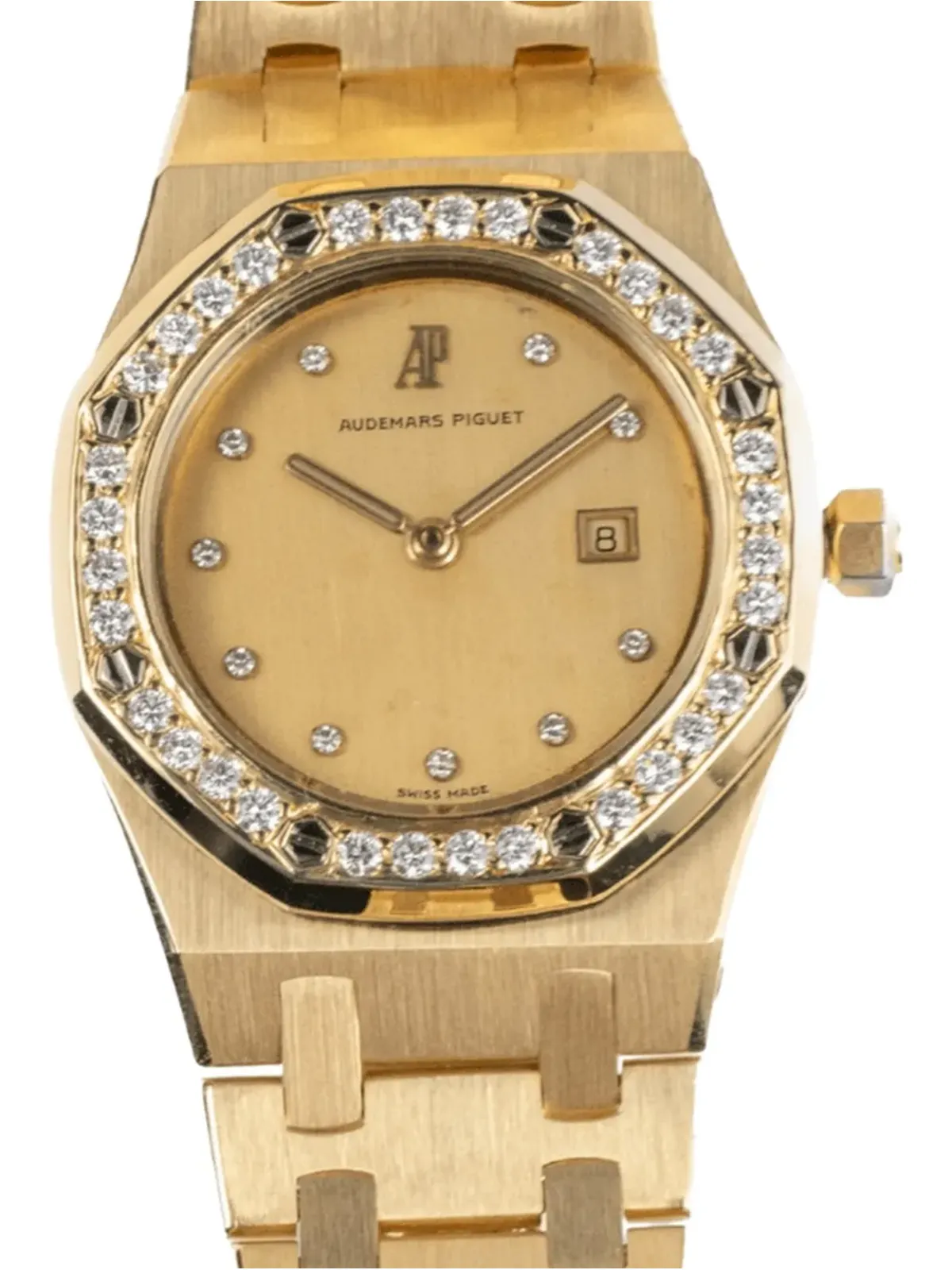 Audemars Piguet ロイヤルオーク バトンインデックス ダイヤモンドベゼル 腕時計 - ゴールド - 画像2
