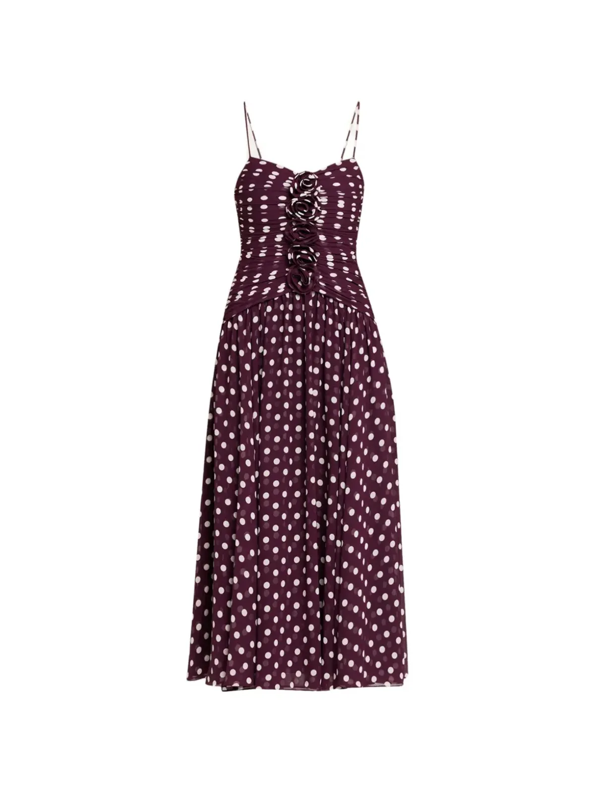 Cinq A Sept Camille polka dot ruffle midi dress - 画像1