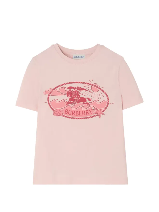 Burberry Kids Burberry Kids Knight Stamp コットンTシャツ ピンクの商品画像