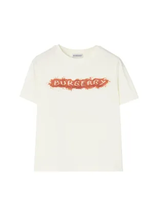 Burberry Kids サンディ ロゴ コットンTシャツ - ナチュラル - サムネイル1