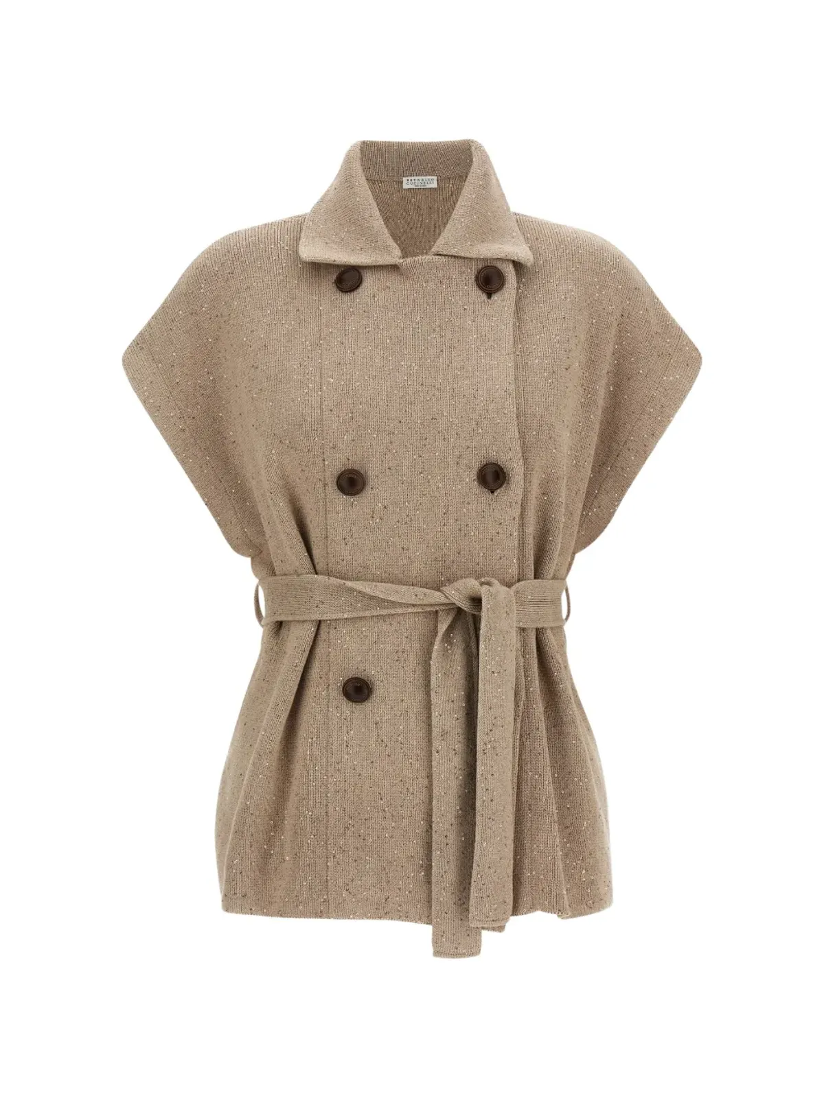 Brunello Cucinelli スパンコール装飾 ダブルブレストコート - 画像1