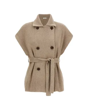 Brunello Cucinelli スパンコール装飾 ダブルブレストコート - サムネイル1