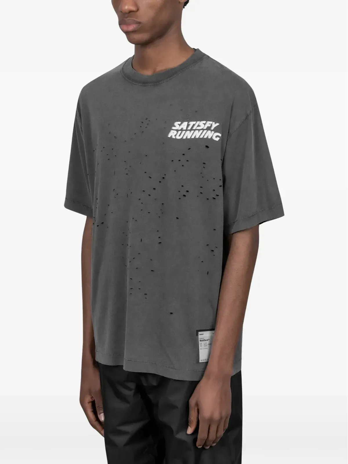 Satisfy ダメージ加工Tシャツ - グレー - 画像2