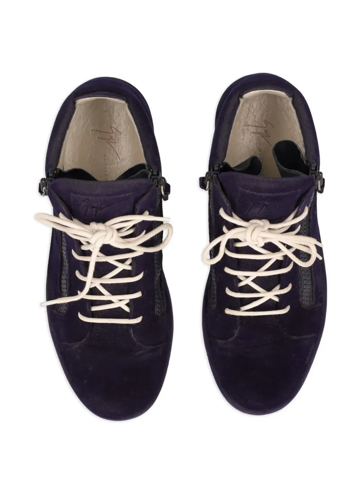 Giuseppe Zanotti Vintage ジップディテール レザー スニーカー - 画像4