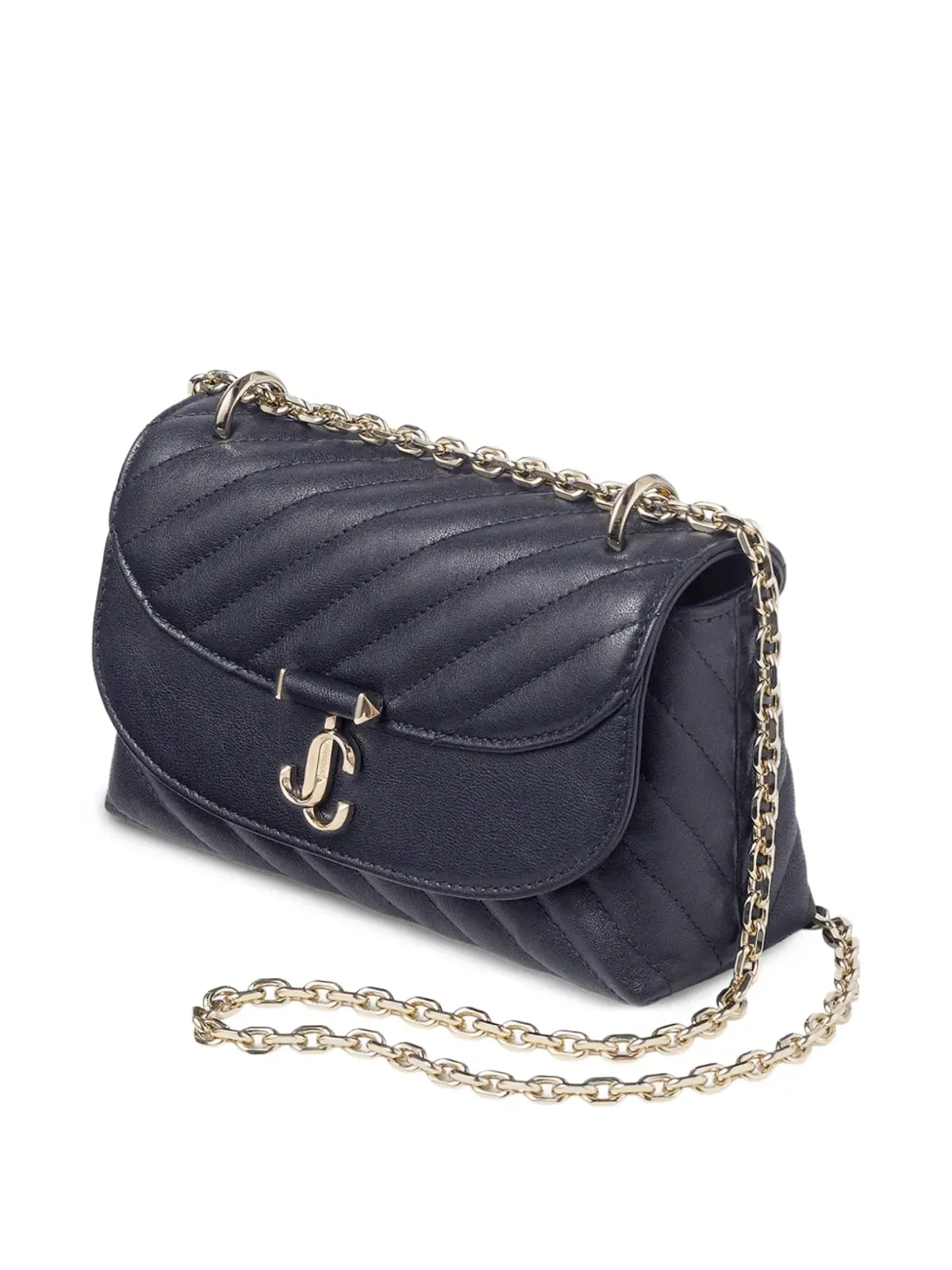 Jimmy Choo カーブドキルトチェーンストラップクロスボディバッグ - 画像2