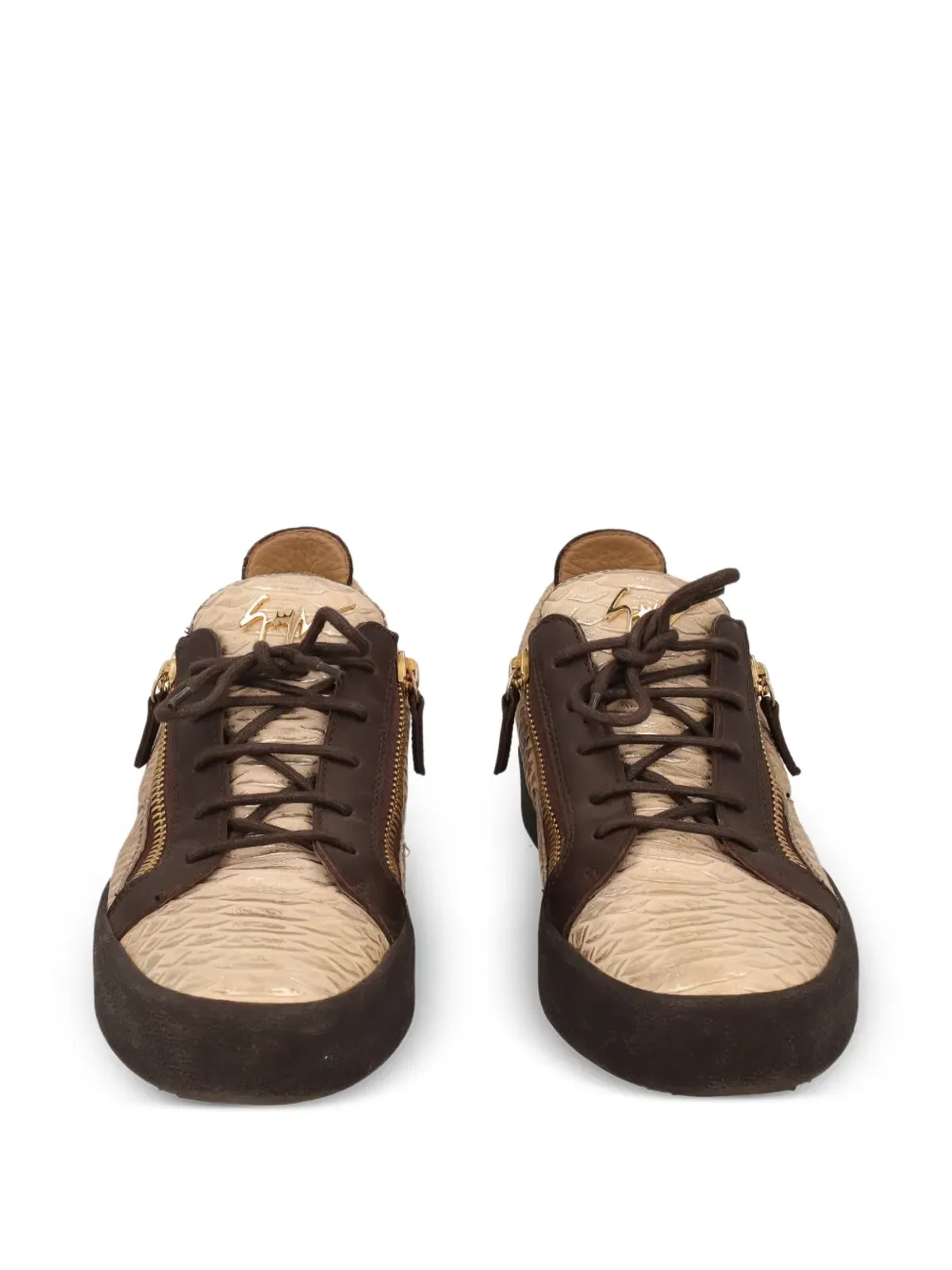 Giuseppe Zanotti Vintage フランキー蛇柄プリントレザーのスニーカー - 画像5
