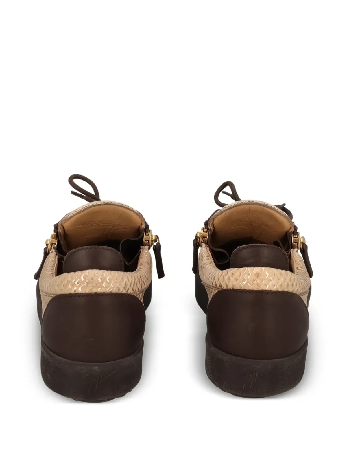 Giuseppe Zanotti Vintage フランキー蛇柄プリントレザーのスニーカー - 画像3