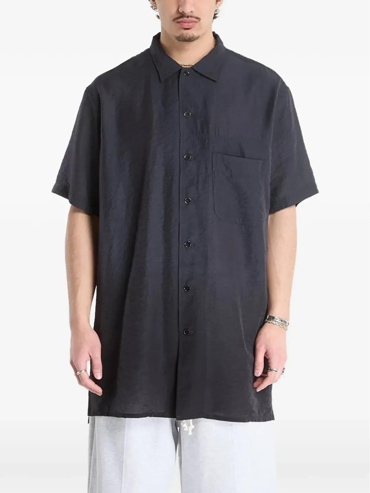Y-3 半袖ロングシャツ - ブラック - 画像1