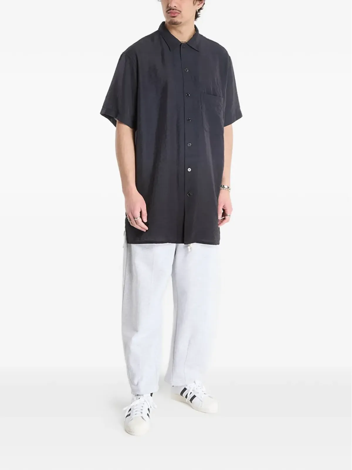 Y-3 半袖ロングシャツ - ブラック - 画像2