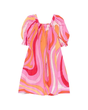 PUCCI Junior プリント柄パフスリーブドレス - Pink - サムネイル1
