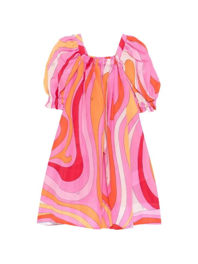 PUCCI Junior PUCCI Junior プリント柄パフスリーブドレス - Pinkの商品画像