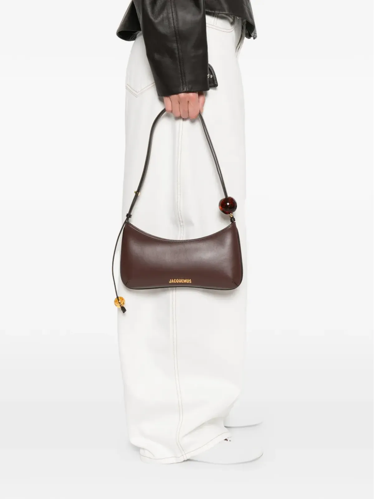 Jacquemus Pre-Owned Bisou Perle レザーショルダーバッグ - ブラウン - 画像2
