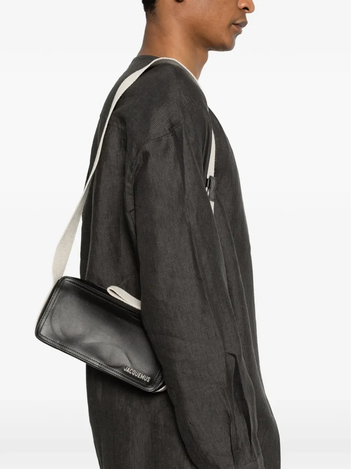 Jacquemus Pre-Owned The Cuerda leather messenger bag - Black - 画像2