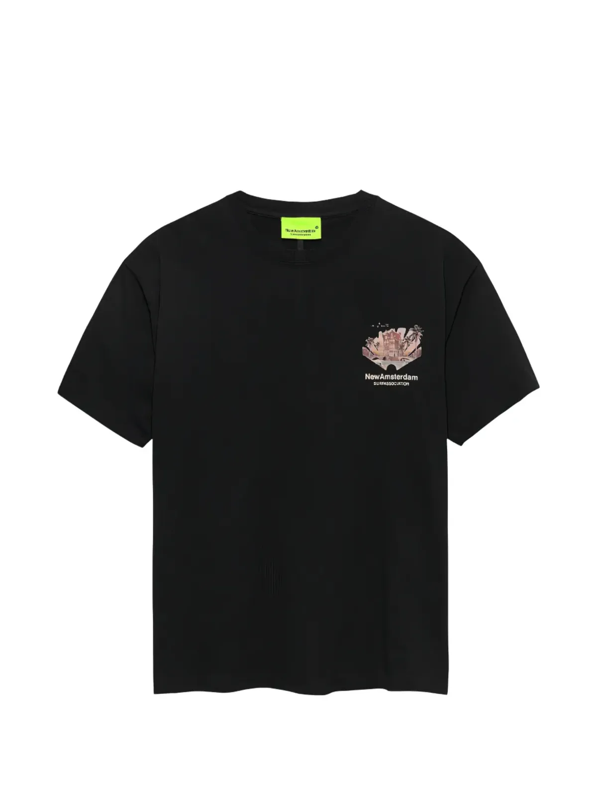 NEW AMSTERDAM トロピカルプリントTシャツ ブラック - 画像1