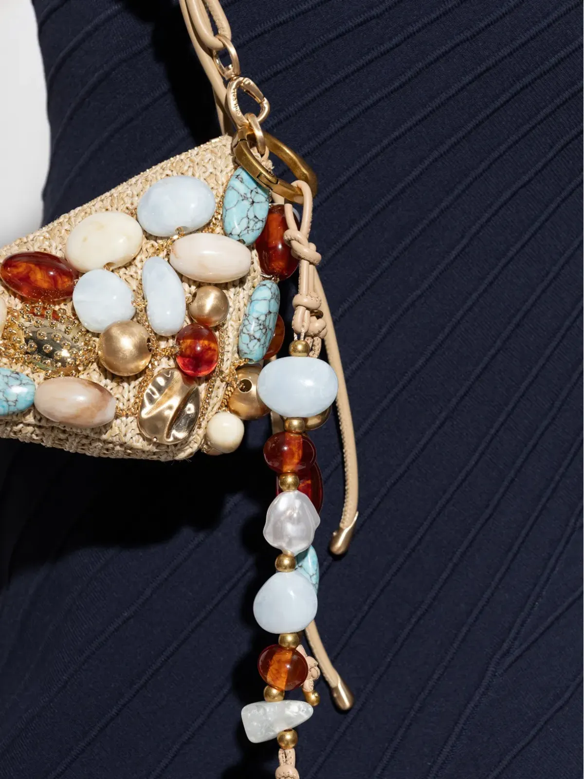 Cult Gaia Mercier bead-embellishment bag charm - Gold - 画像4