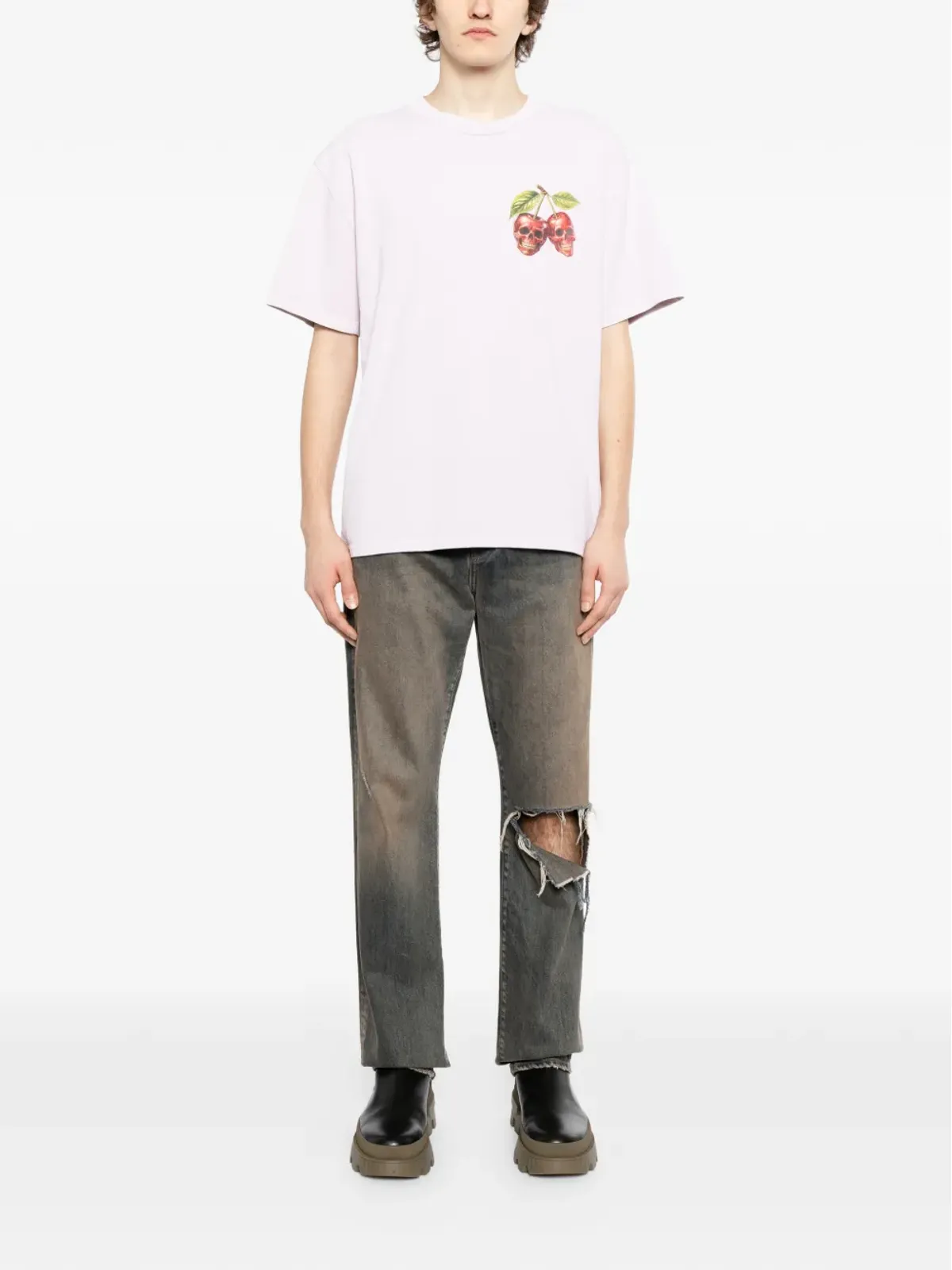 Melt スカルプリントTシャツ - 画像2
