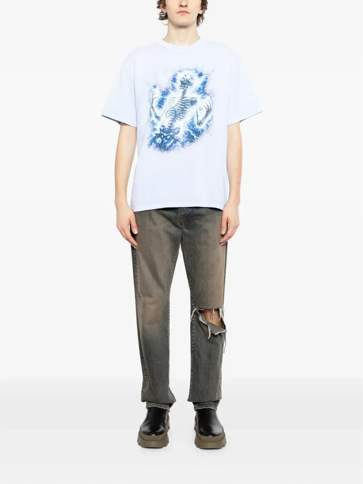 Melt 骸骨グラフィックTシャツ - ブルー - 画像2