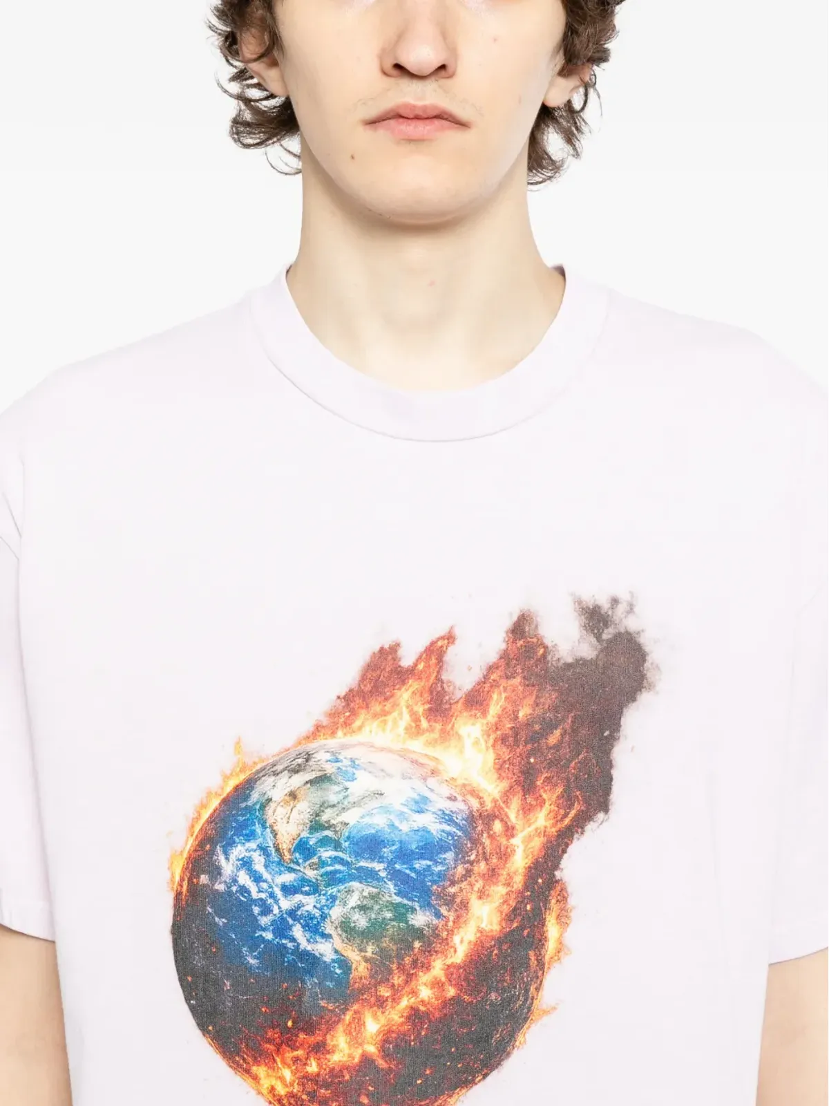 Melt 燃える地球グラフィックTシャツ - ピンク - 画像5