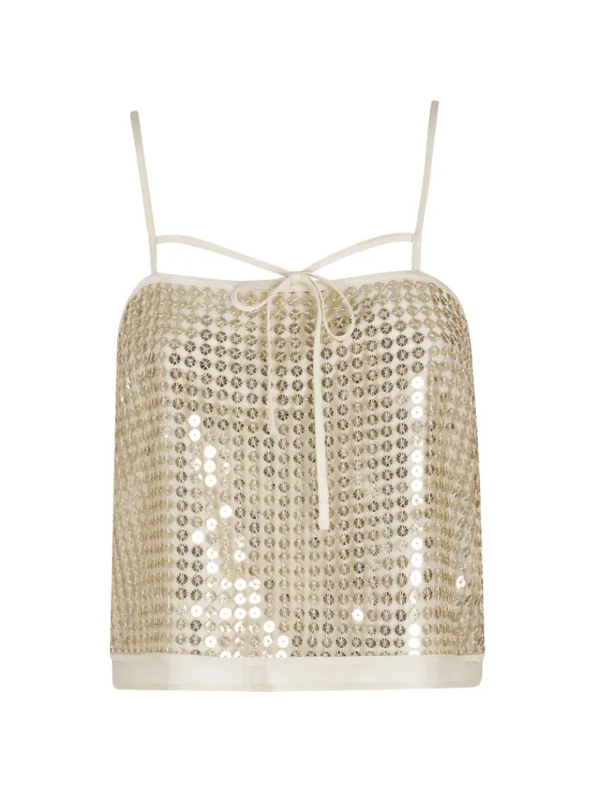 Isabelle Blanche Isabelle Blanche タイ付きクロップトップの商品画像